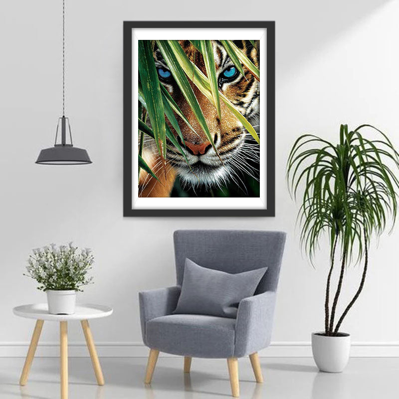 De Tijger achter het Gras Diamond Painting
