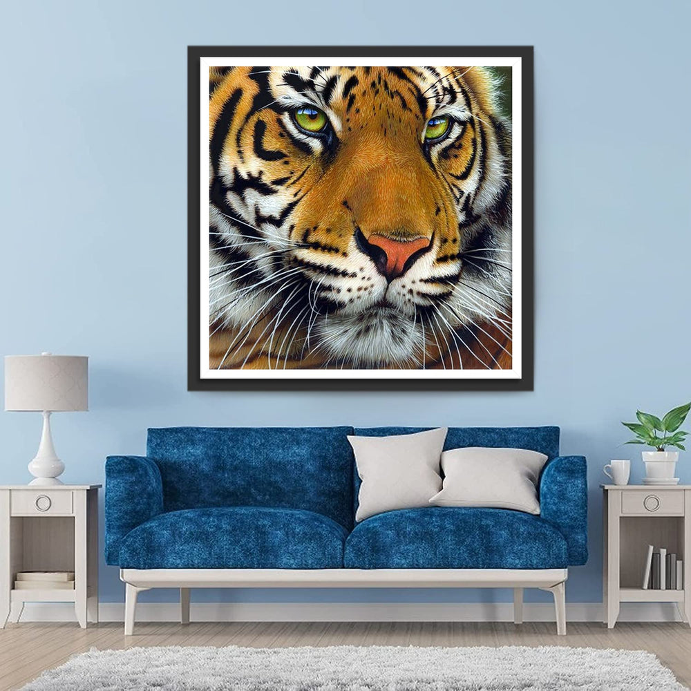 De Tijger met de Groene Ogen Diamond Painting