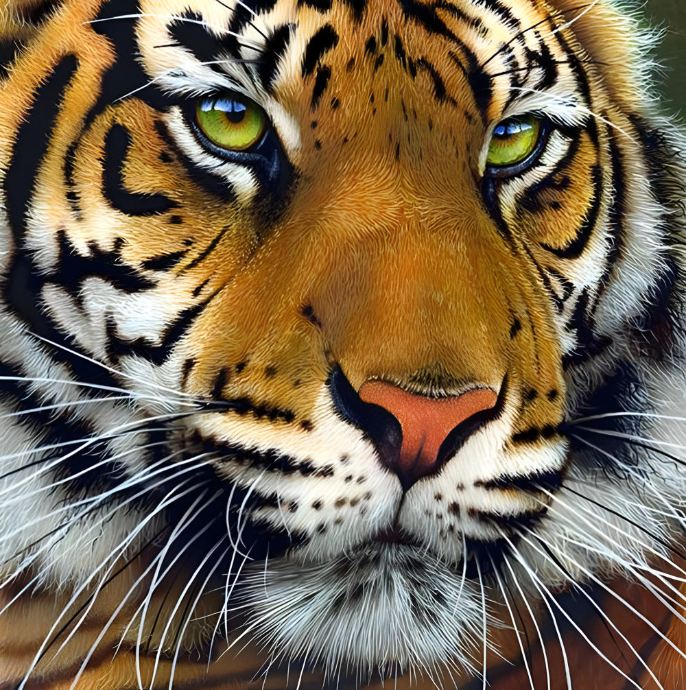 De Tijger met de Groene Ogen Diamond Painting