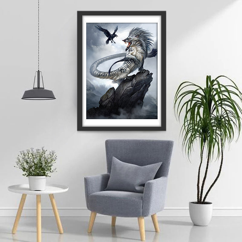 De Tijger met de Lange Staart en de Vogel Diamond Painting