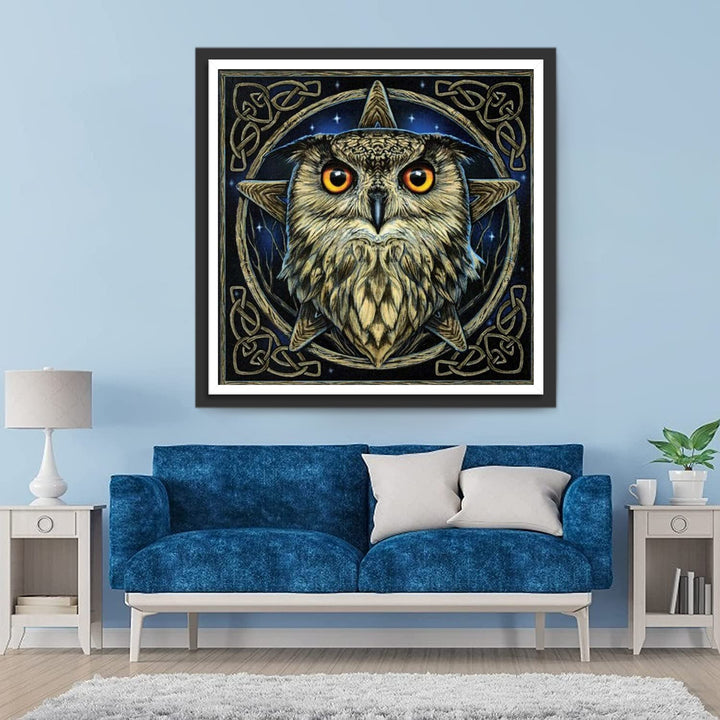 De Uil in het Ornament Diamond Painting