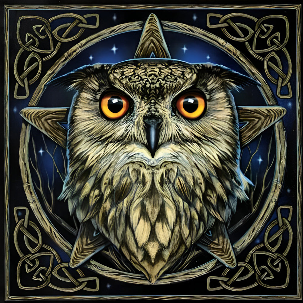 De Uil in het Ornament Diamond Painting