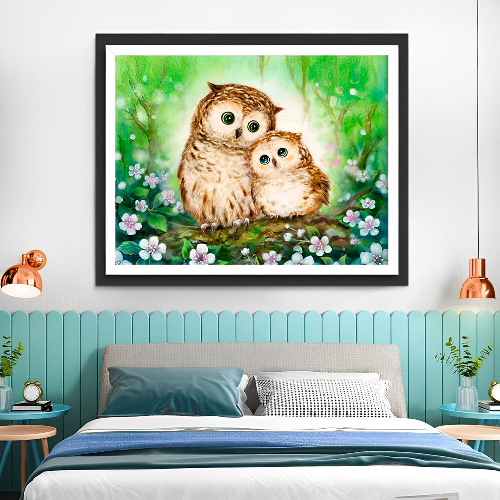 De Uilen op de Tak Diamond Painting