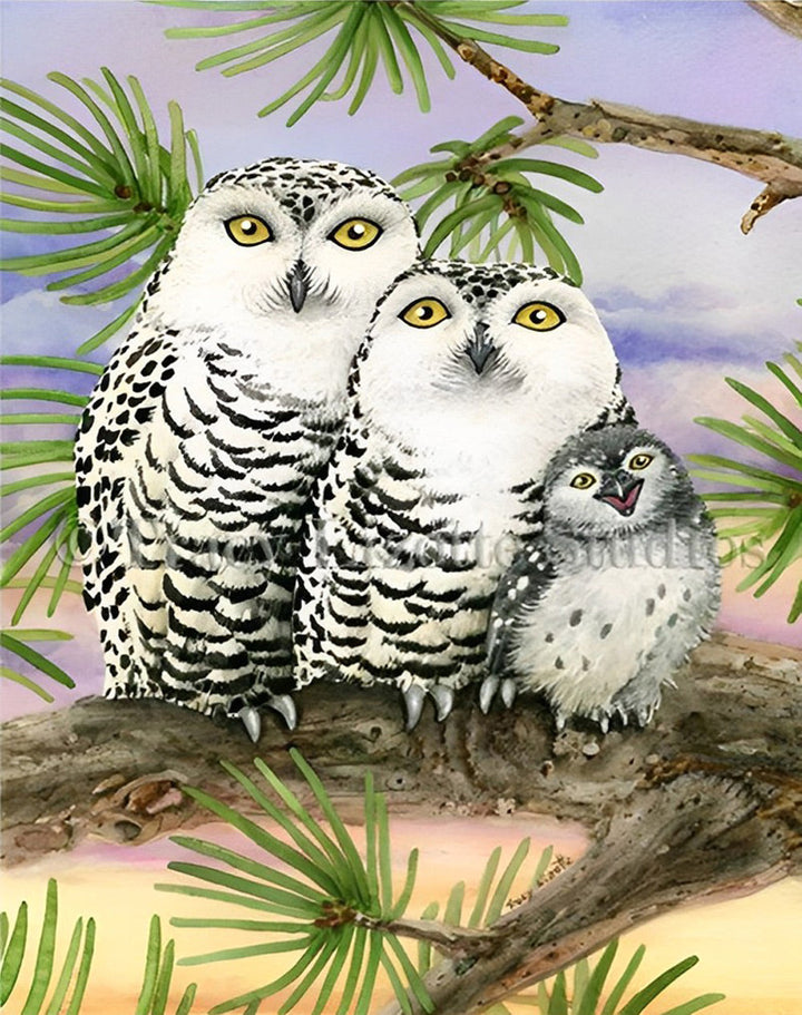 De Uilenfamilie in de Boom Diamond Painting