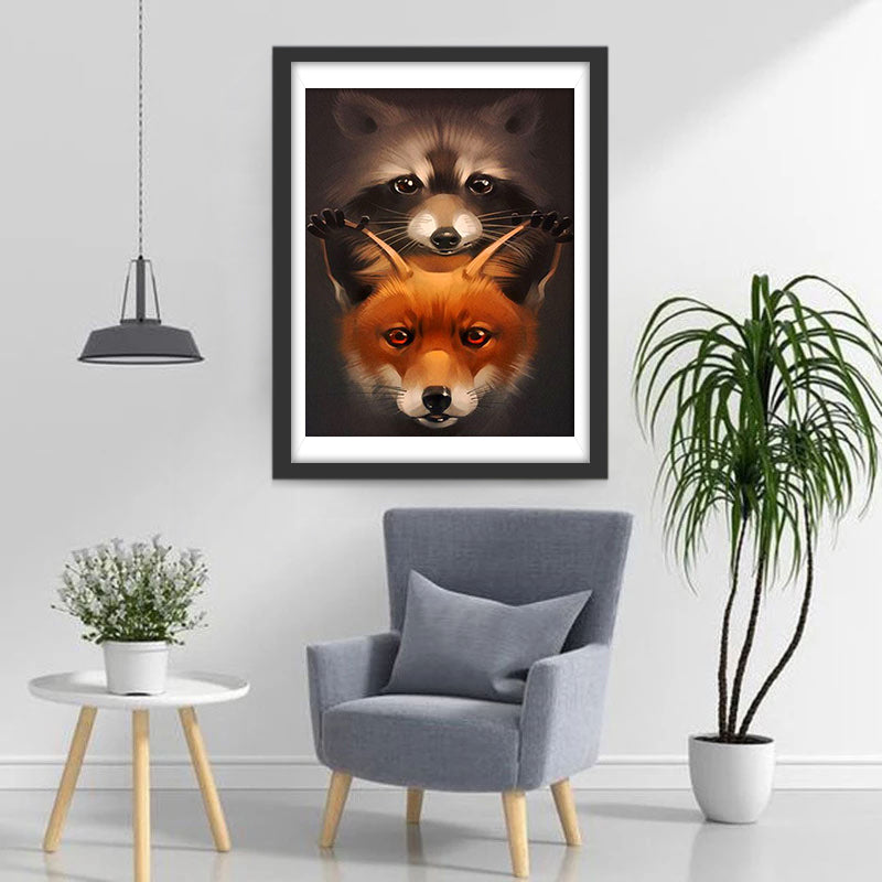 De Vos en de Kleine Wasbeer Diamond Painting