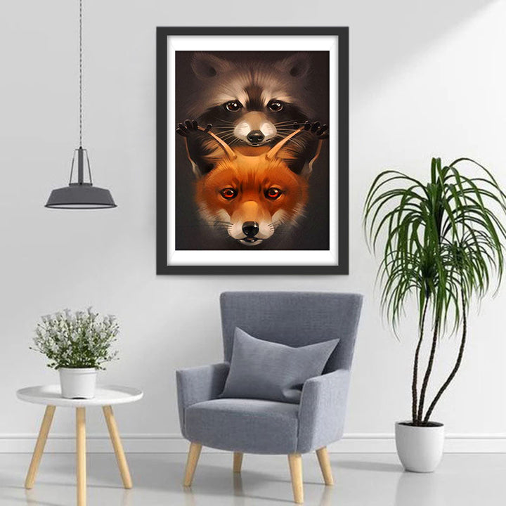 De Vos en de Kleine Wasbeer Diamond Painting