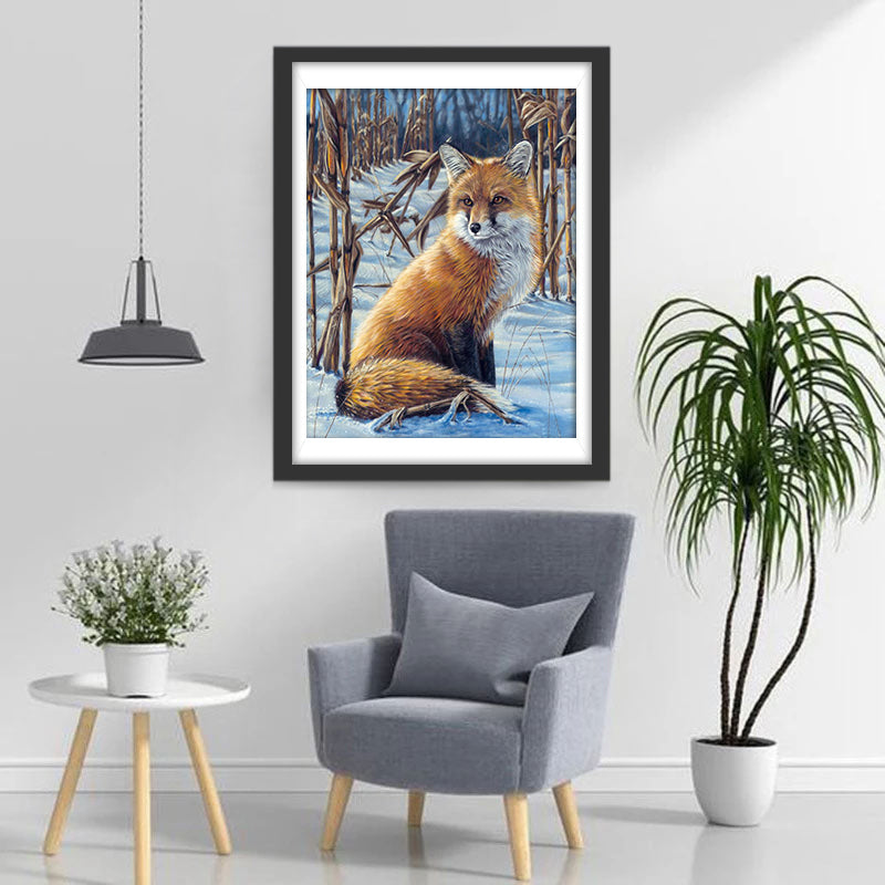 De Vos in Droge Bomen Diamond Painting