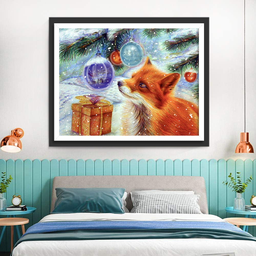 De Vos voor Kerstmis Diamond Painting