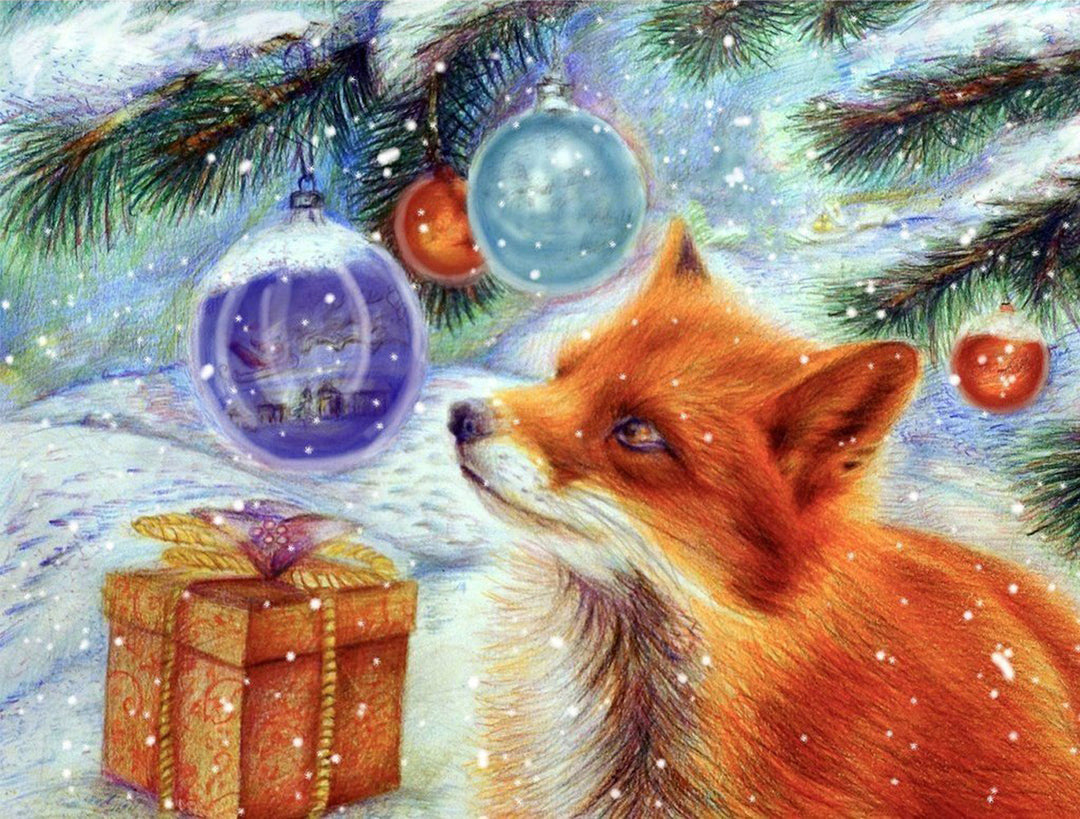 De Vos voor Kerstmis Diamond Painting