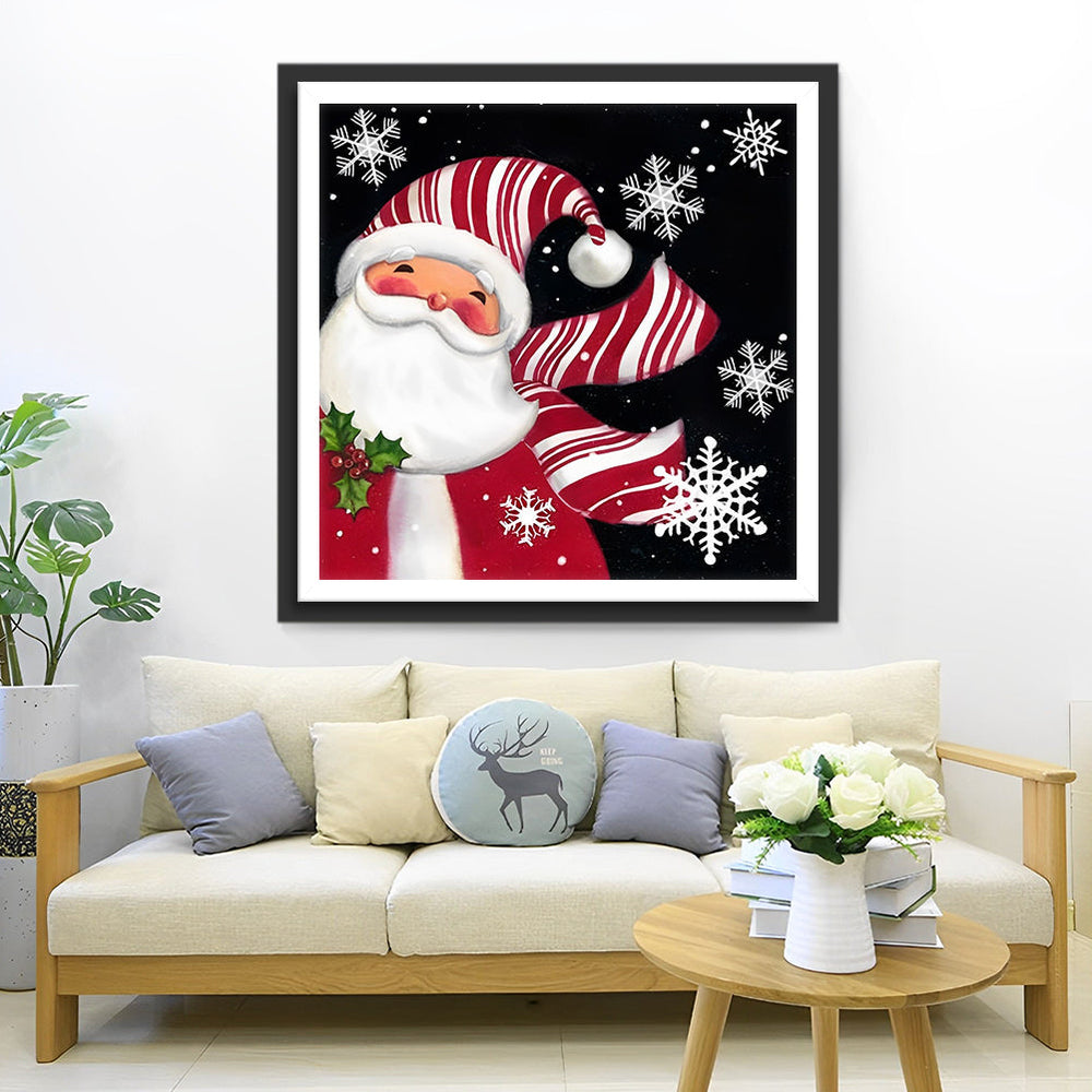 De Vrolijke Kerstman in Zijn Rood-witte Kerstoutfit Diamond Painting