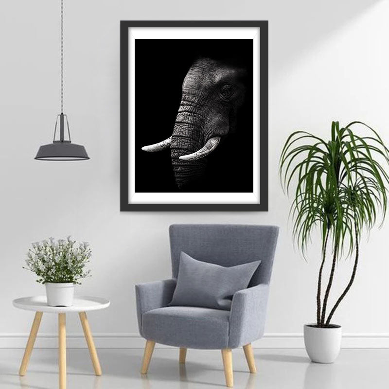 De Zijkant van een Olifant Diamond Painting
