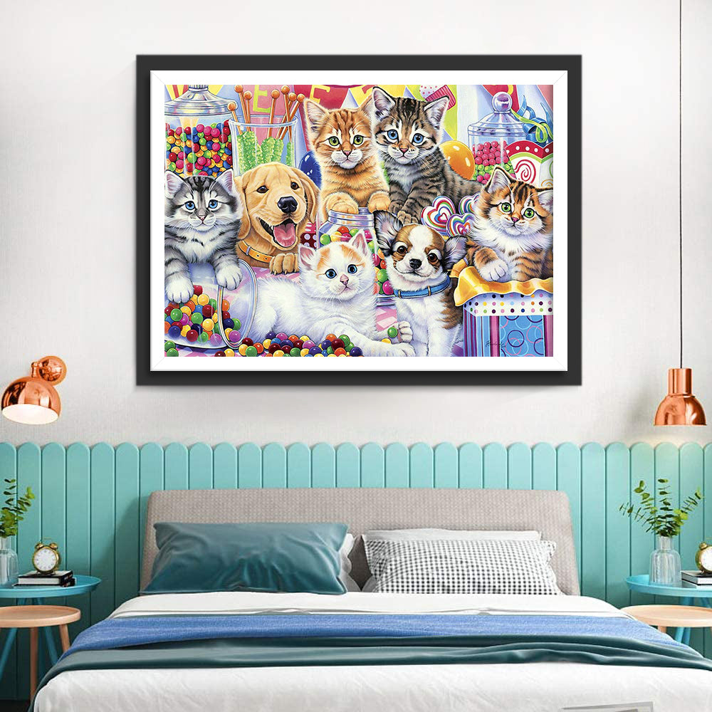De Zoete Katten en Honden Diamond Painting