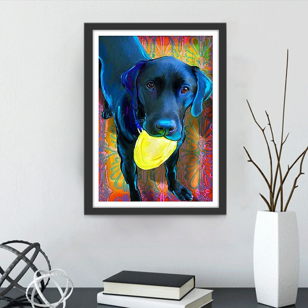 De Zwarte Hond met de Citroen Diamond Painting