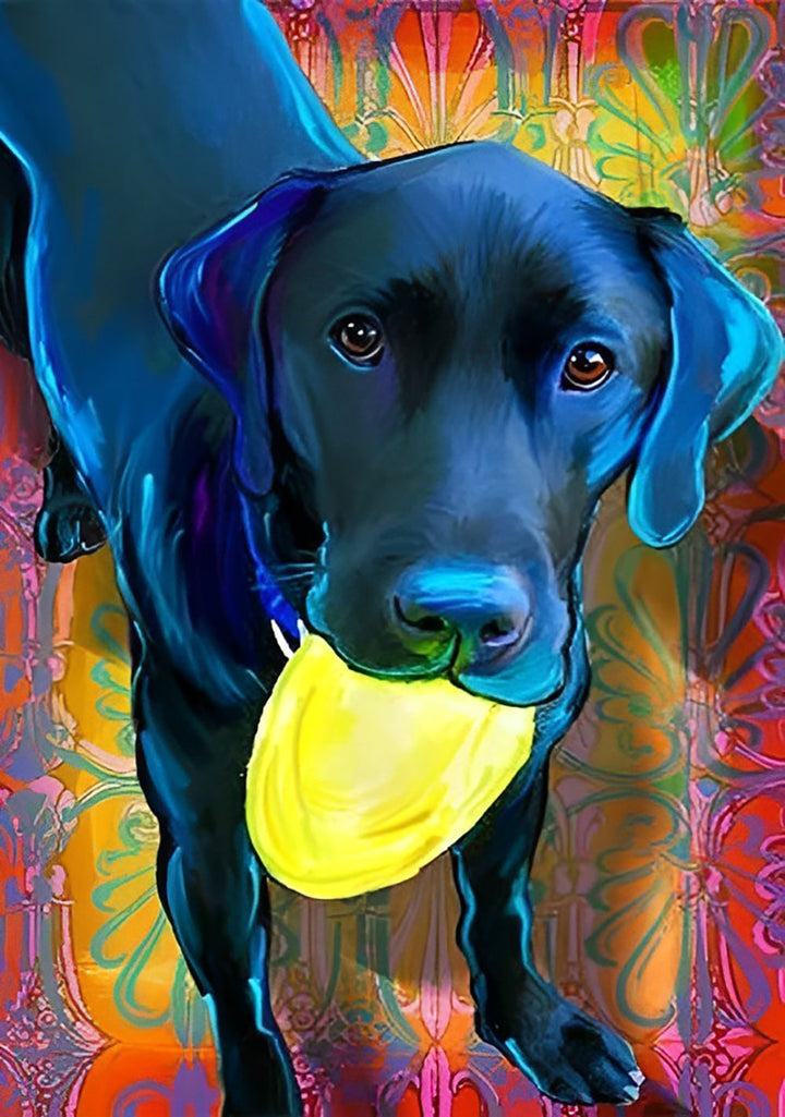 De Zwarte Hond met de Citroen Diamond Painting