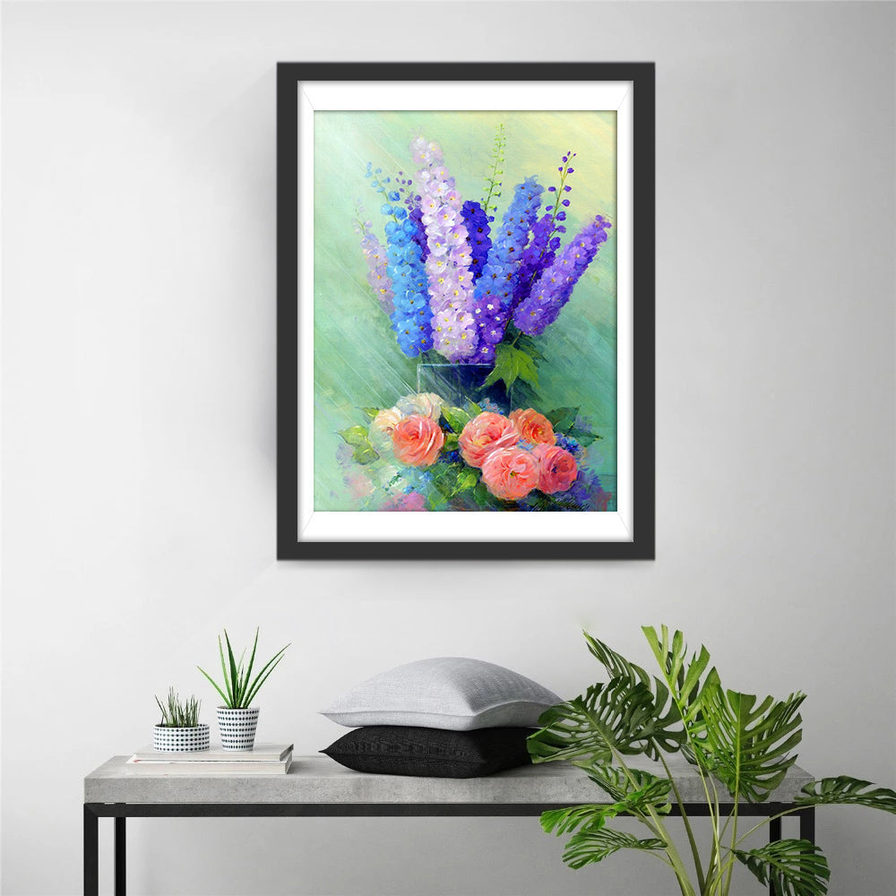 Delphinia en Rozen Diamond Painting