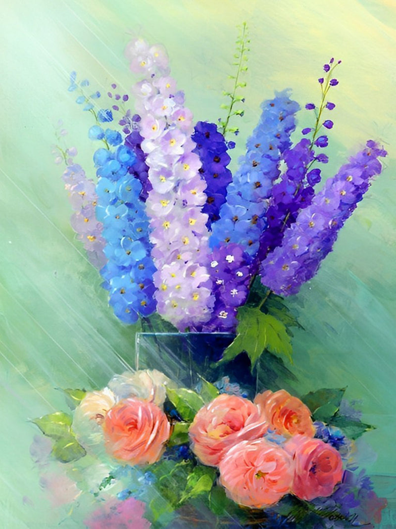 Delphinia en Rozen Diamond Painting