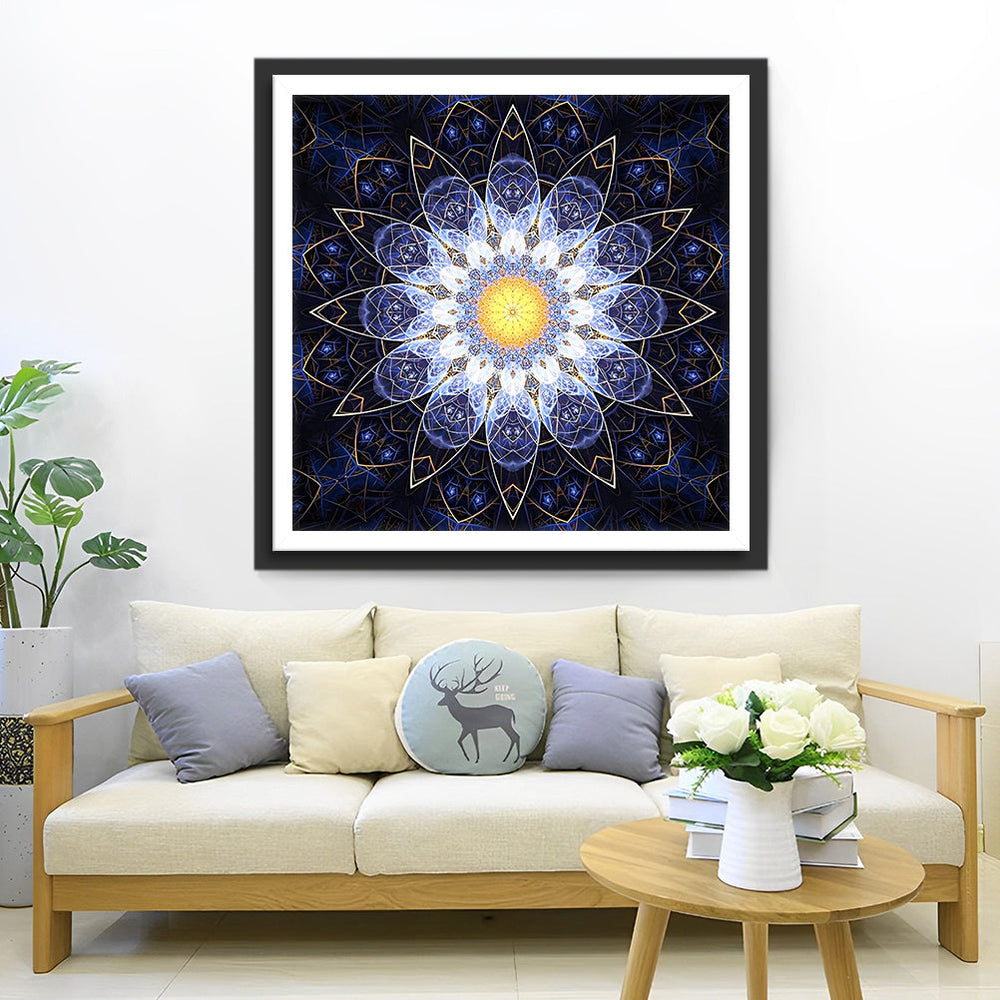 Diepzinnige Sterren-bloemmystiek in de Duisternis Diamond Painting