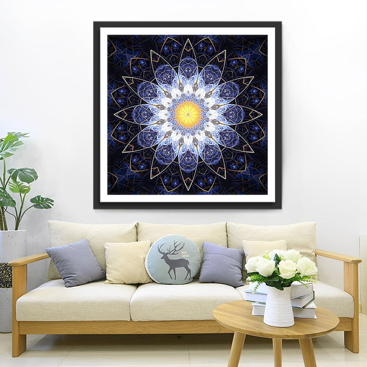 Diepzinnige Sterren-bloemmystiek in de Duisternis Diamond Painting