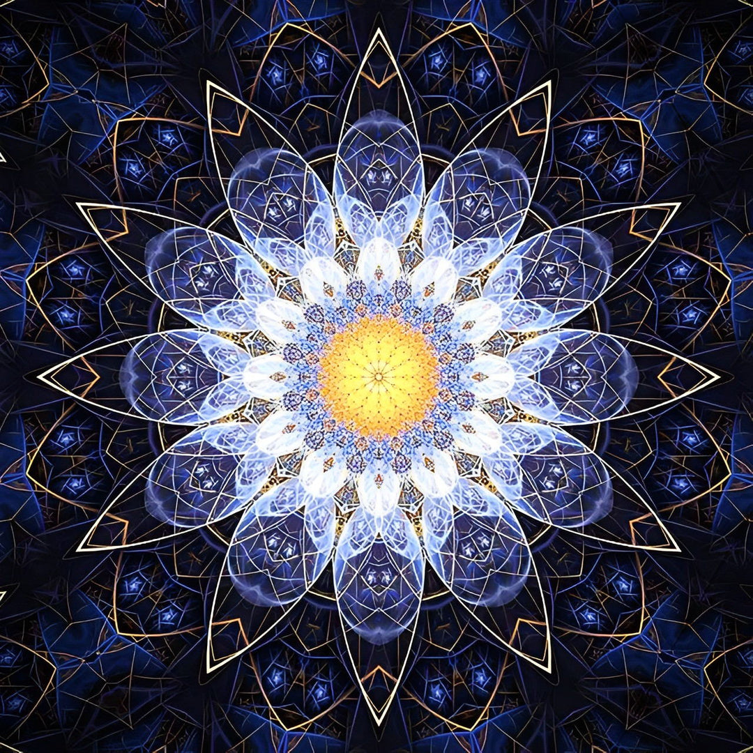 Diepzinnige Sterren-bloemmystiek in de Duisternis Diamond Painting