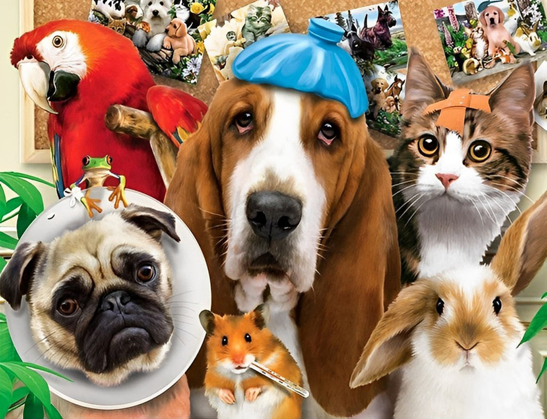 Dieren op een Groepsfoto Diamond Painting