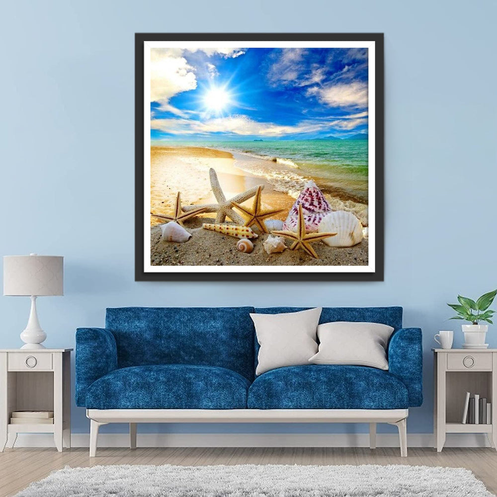 Diverse Schelpen in de Zon Diamond Painting