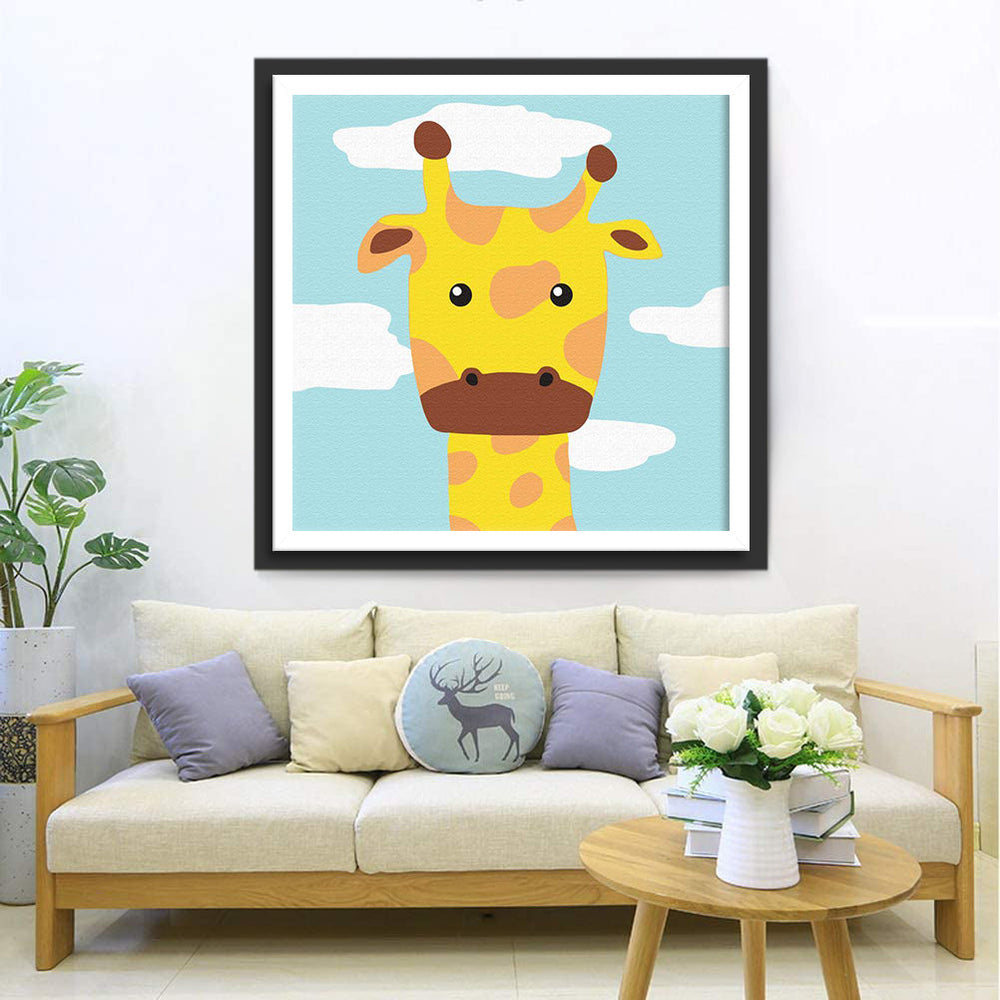 Dommige Giraffenkop Diamond Painting
