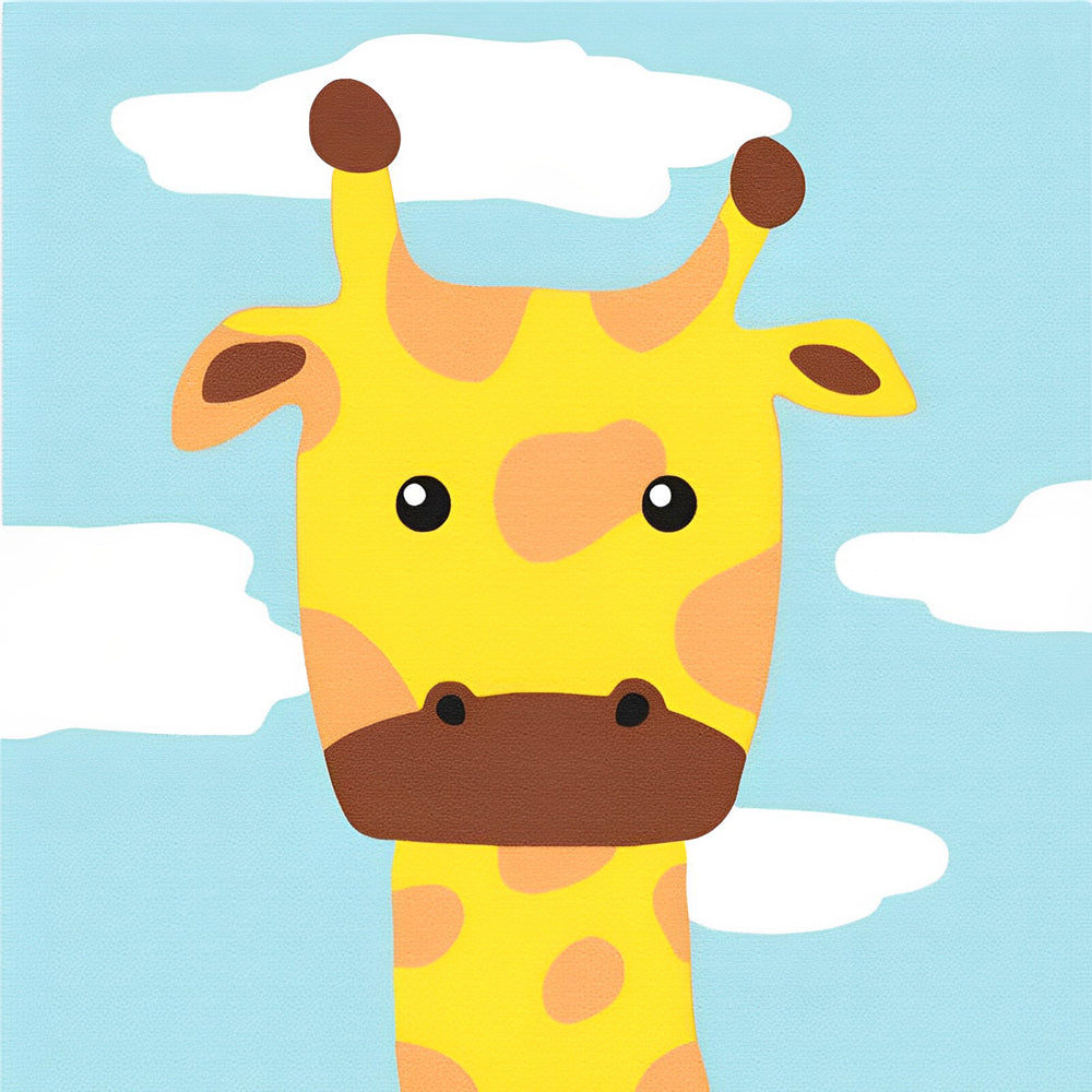 Dommige Giraffenkop Diamond Painting