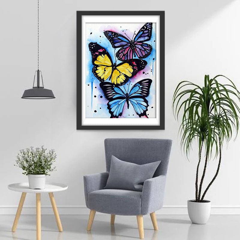 Drie Prachtige Vlinders Diamond Painting