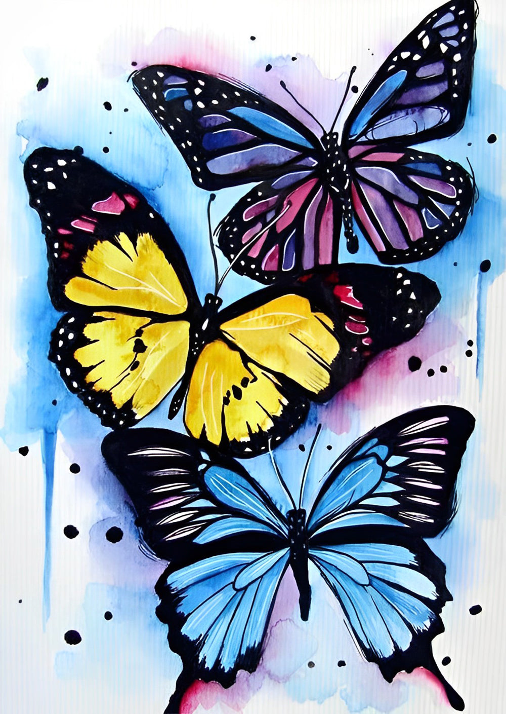 Drie Prachtige Vlinders Diamond Painting