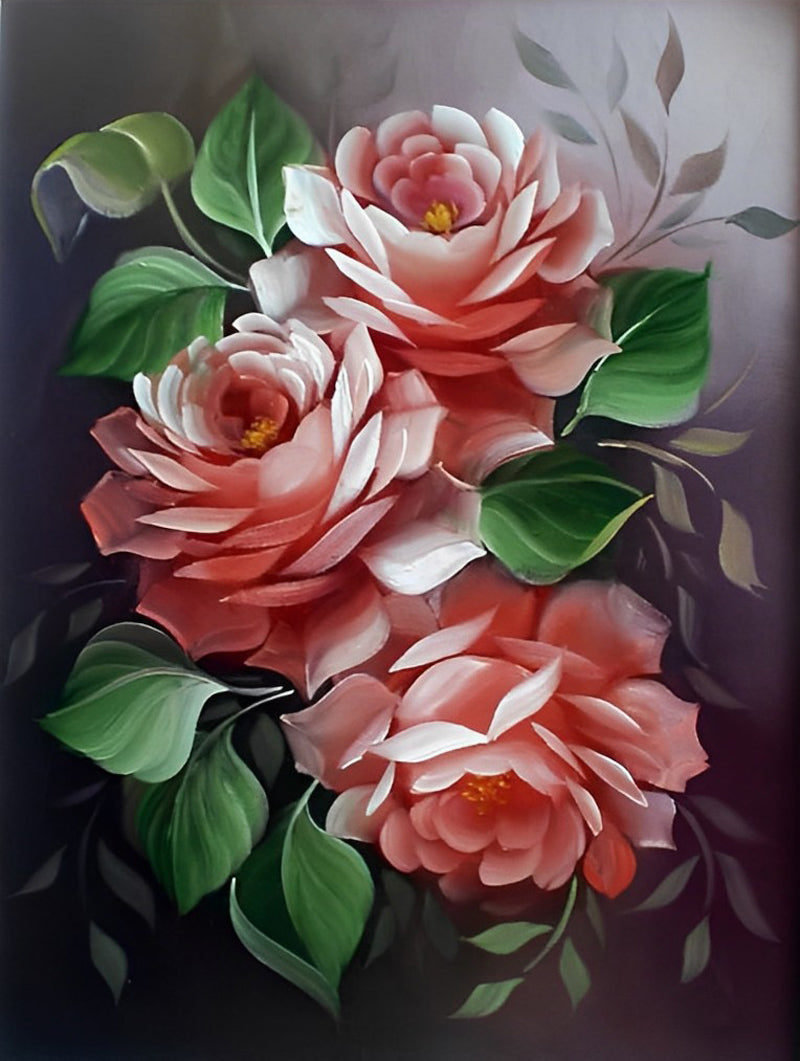 Drie Roze Rozen Diamond Painting