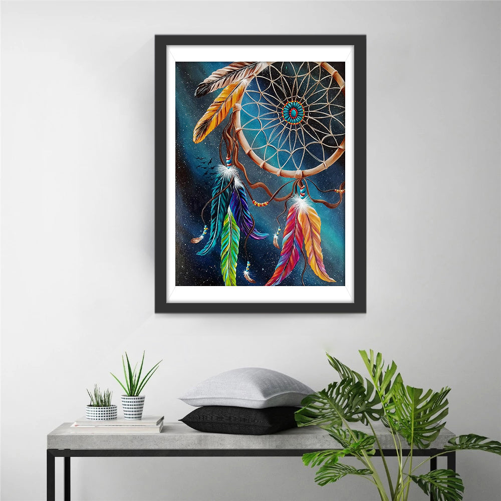 Dromenvanger met Verenpracht in Kosmos Diamond Painting