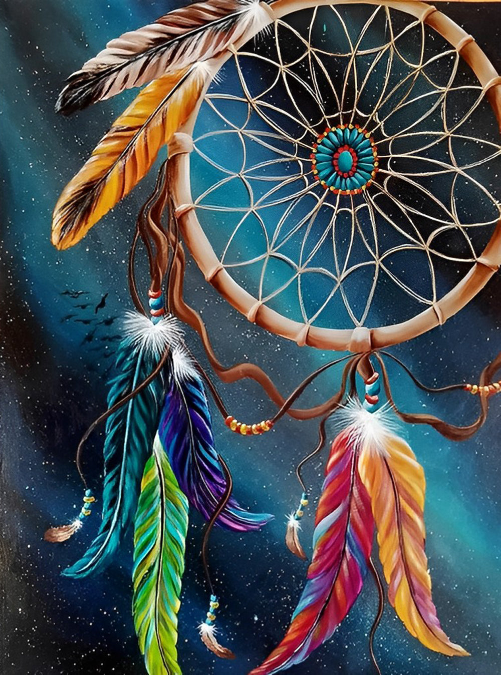 Dromenvanger met Verenpracht in Kosmos Diamond Painting