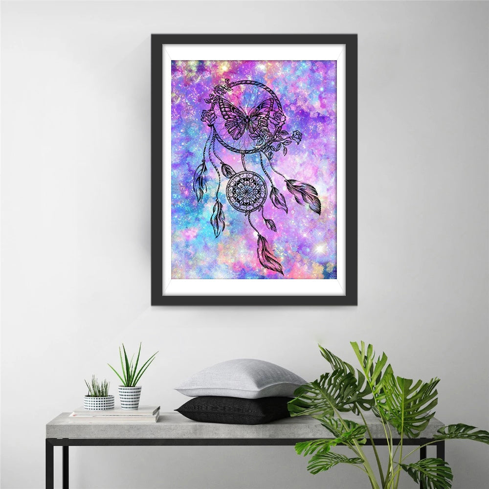 Dromenvanger met Vlinder in Sterrenacht Diamond Painting