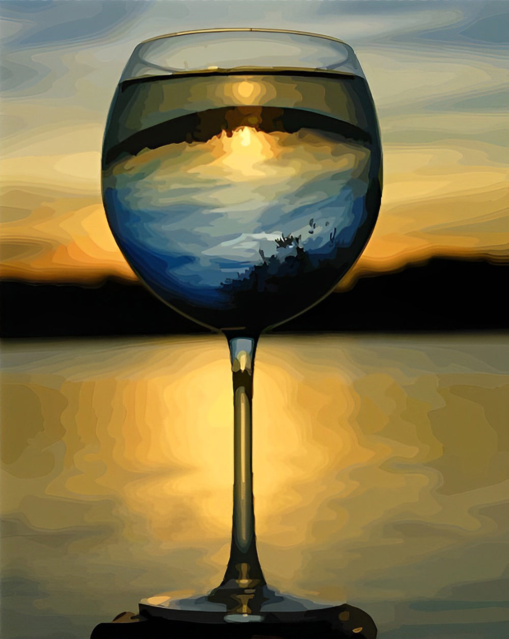 Dromerig Glasgezicht Diamond Painting