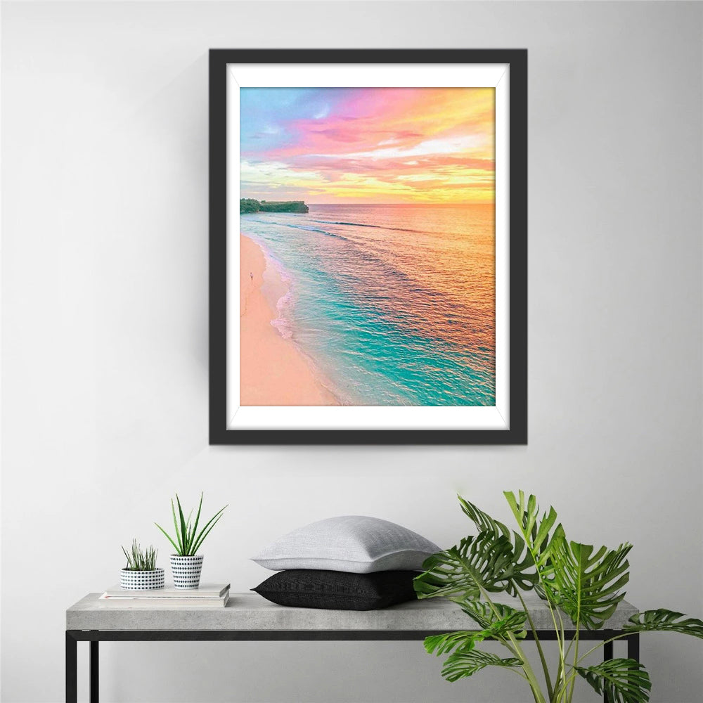 Dromerig Zonsondergangsplaatje Diamond Painting
