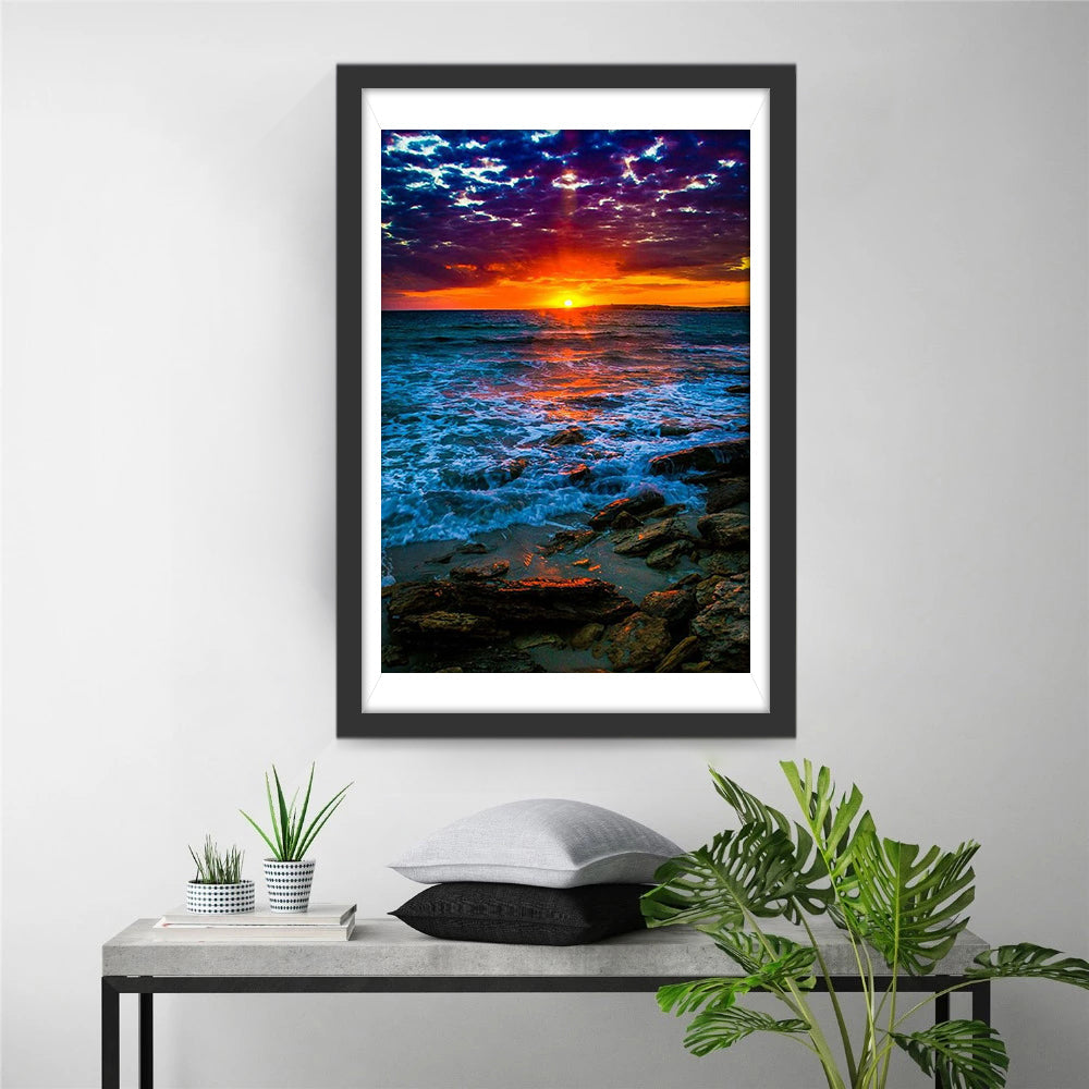 Dromerig Zonsondergangsplaatje Diamond Painting