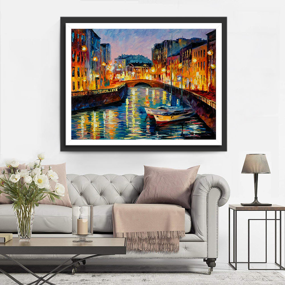 Dromerige Avond aan het Kanaal Diamond Painting