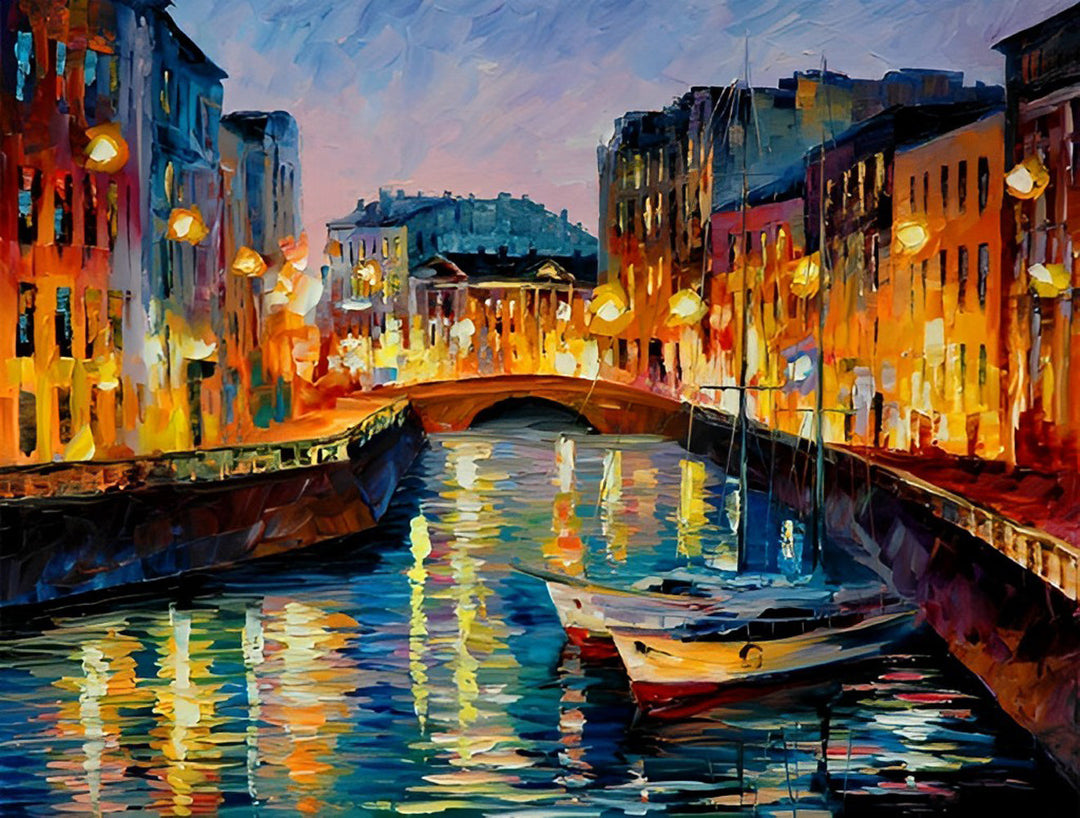 Dromerige Avond aan het Kanaal Diamond Painting
