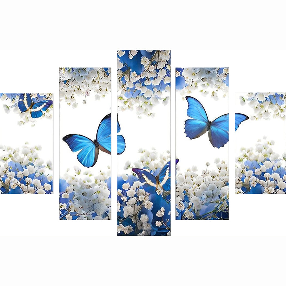 Dromerige Blauwe Vlinders 5 Platen Diamond Painting