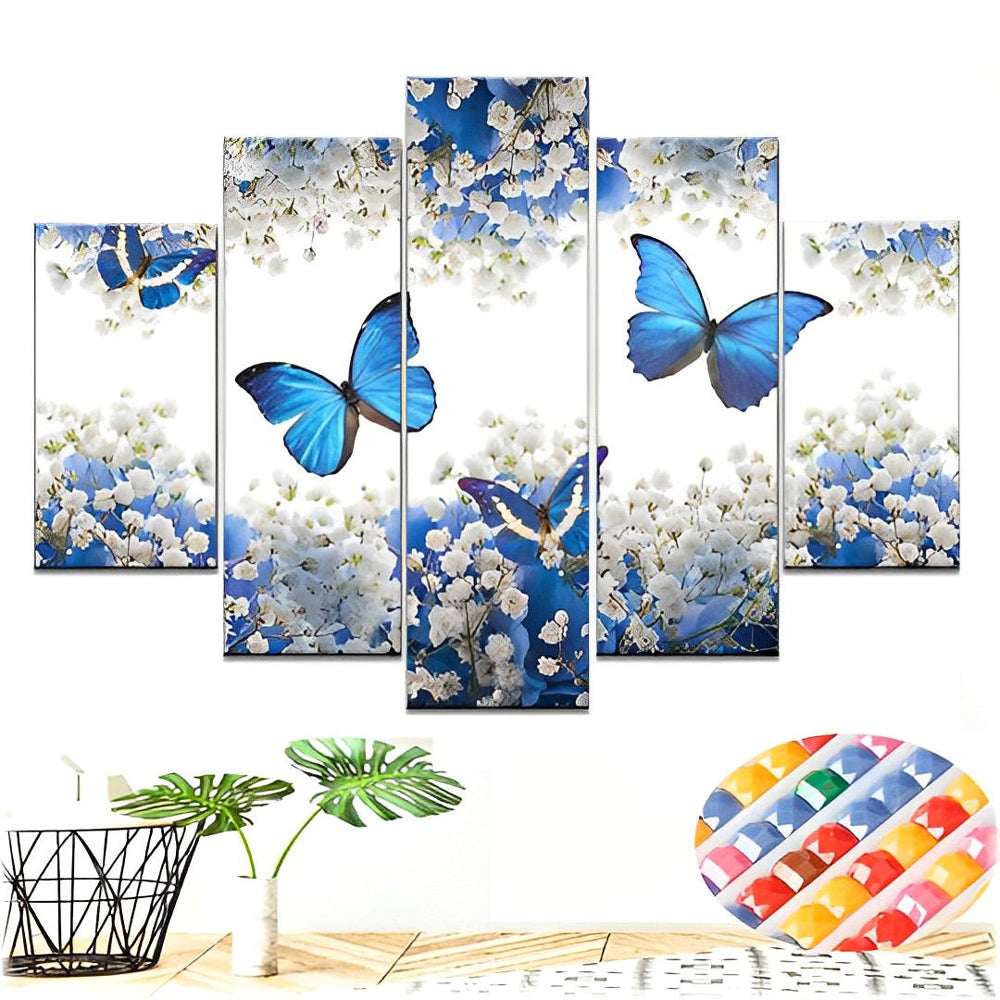 Dromerige Blauwe Vlinders 5 Platen Diamond Painting