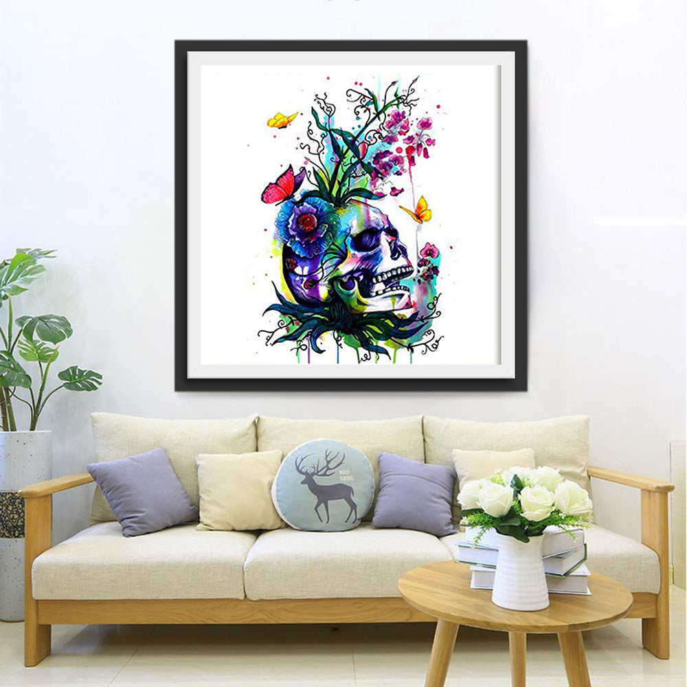 Dromerige, Fantasierijke Schedelkunst Diamond Painting