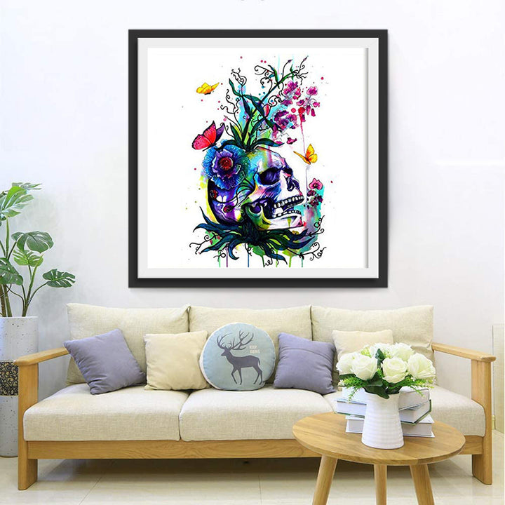 Dromerige, Fantasierijke Schedelkunst Diamond Painting