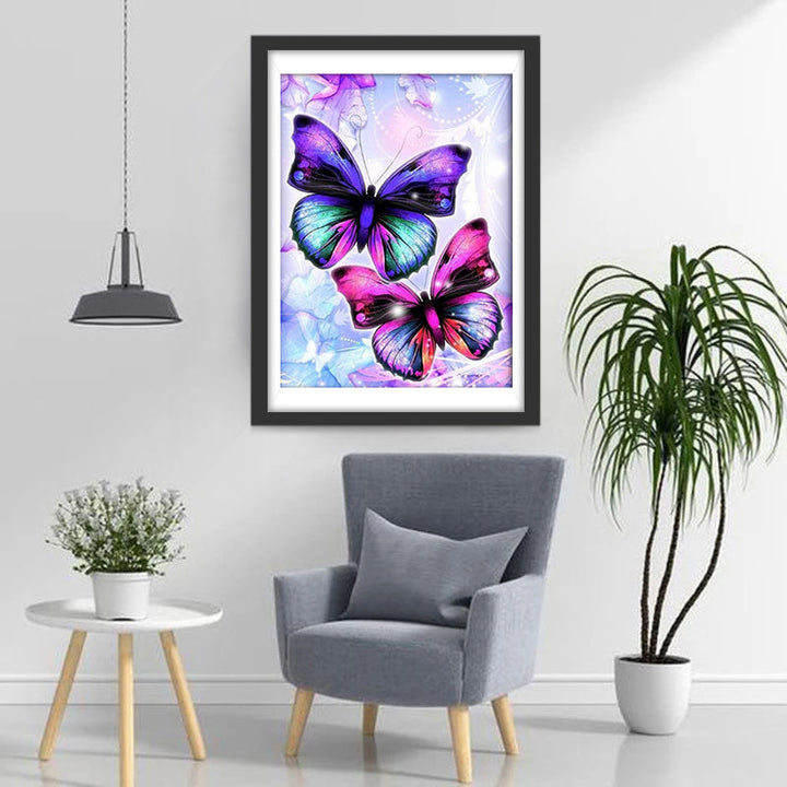 Dromerige Paarse en Roze Vlinders Diamond Painting