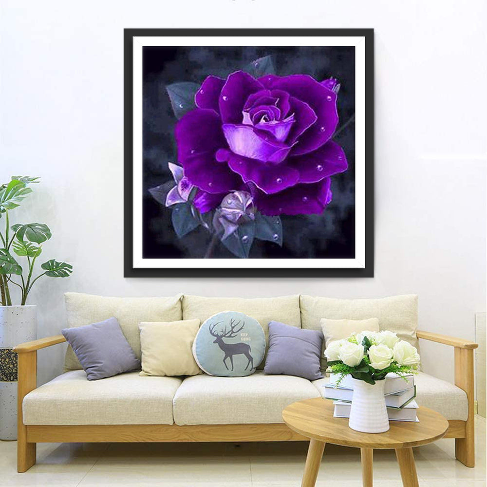 Dromerige Paarse Roos Diamond Painting