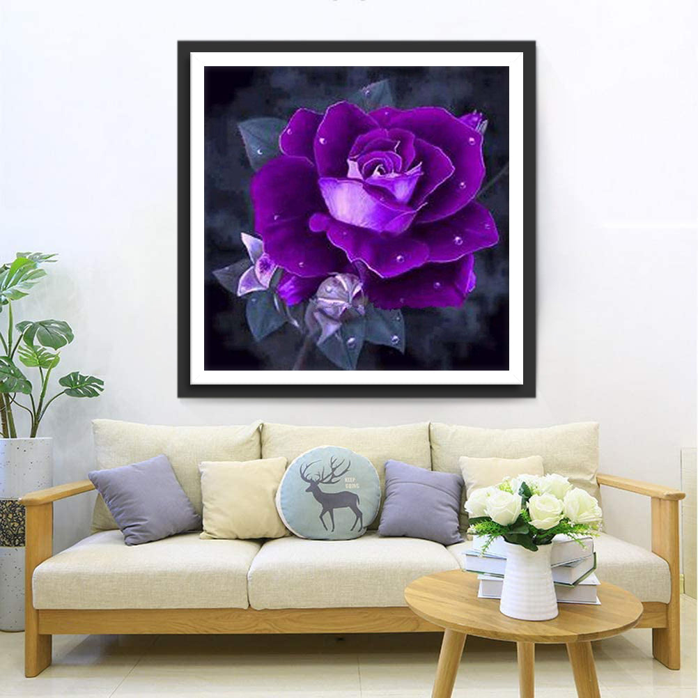 Dromerige Paarse Roos Diamond Painting