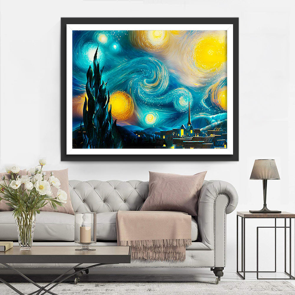Dynamische Sterrentocht in de Kunst Diamond Painting