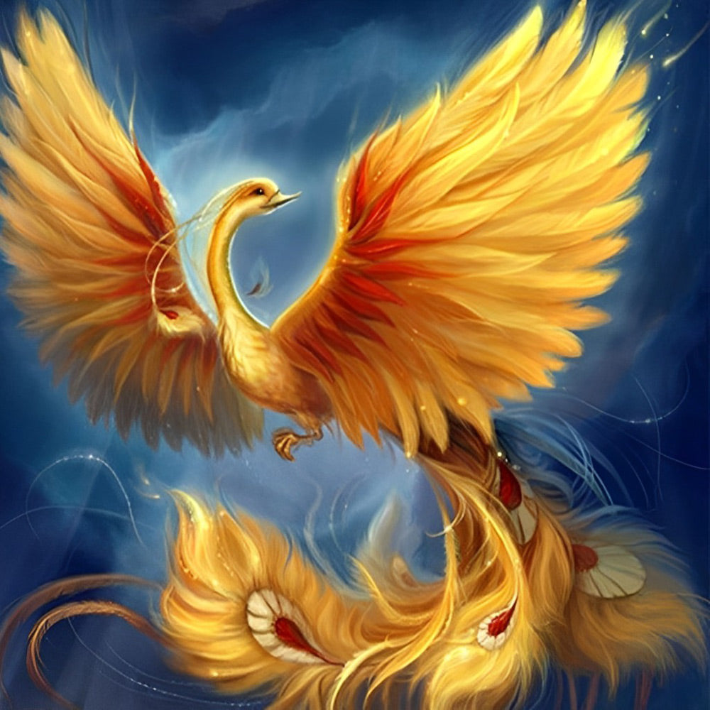Edele Gouden Feniks Diamond Painting