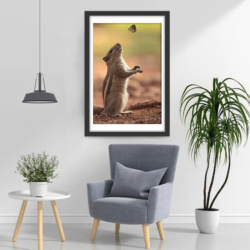 Eekhoorn en Vlinder Diamond Painting