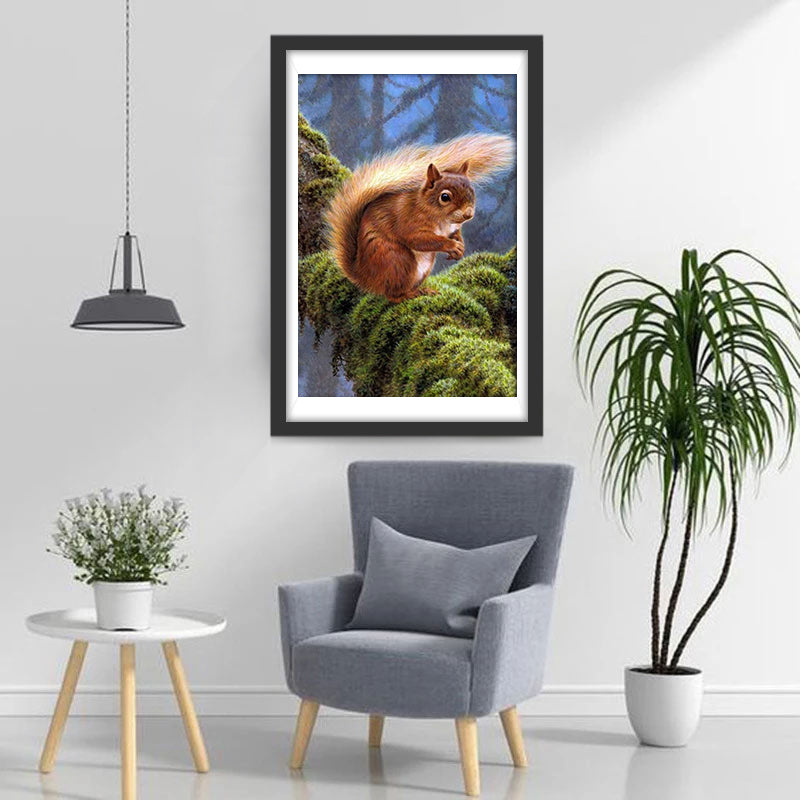 Eekhoorn op Mos Diamond Painting
