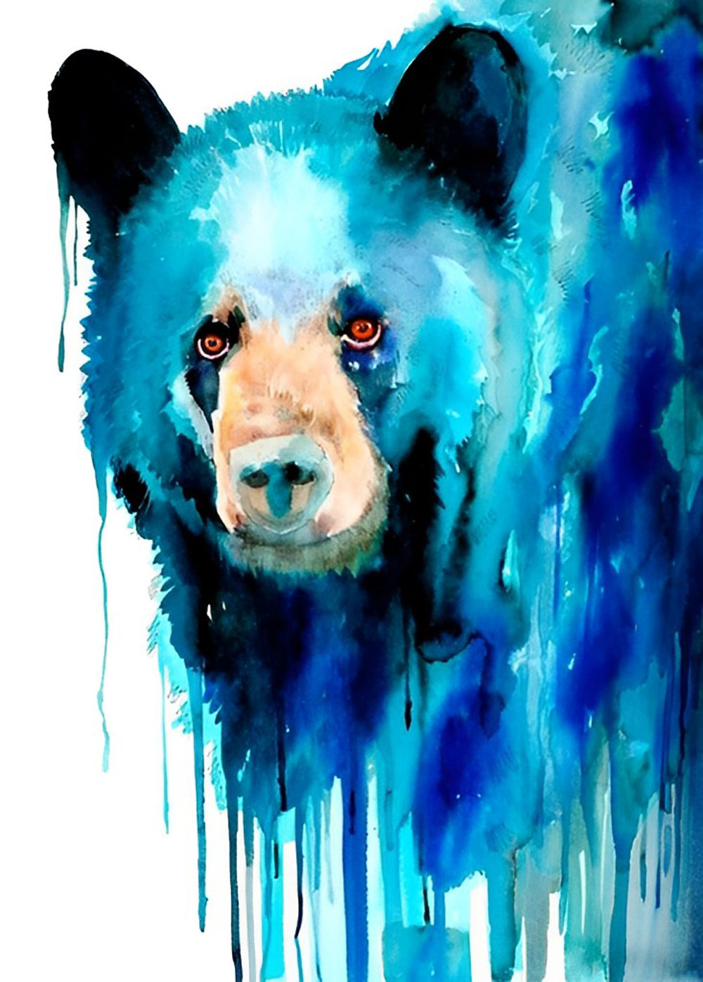 Een Beer met Blauwe Graffiti Diamond Painting